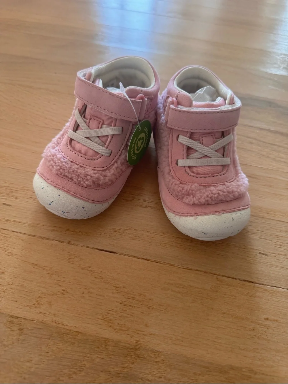 Stride Rite Pink Plush Baby Walker Shoes